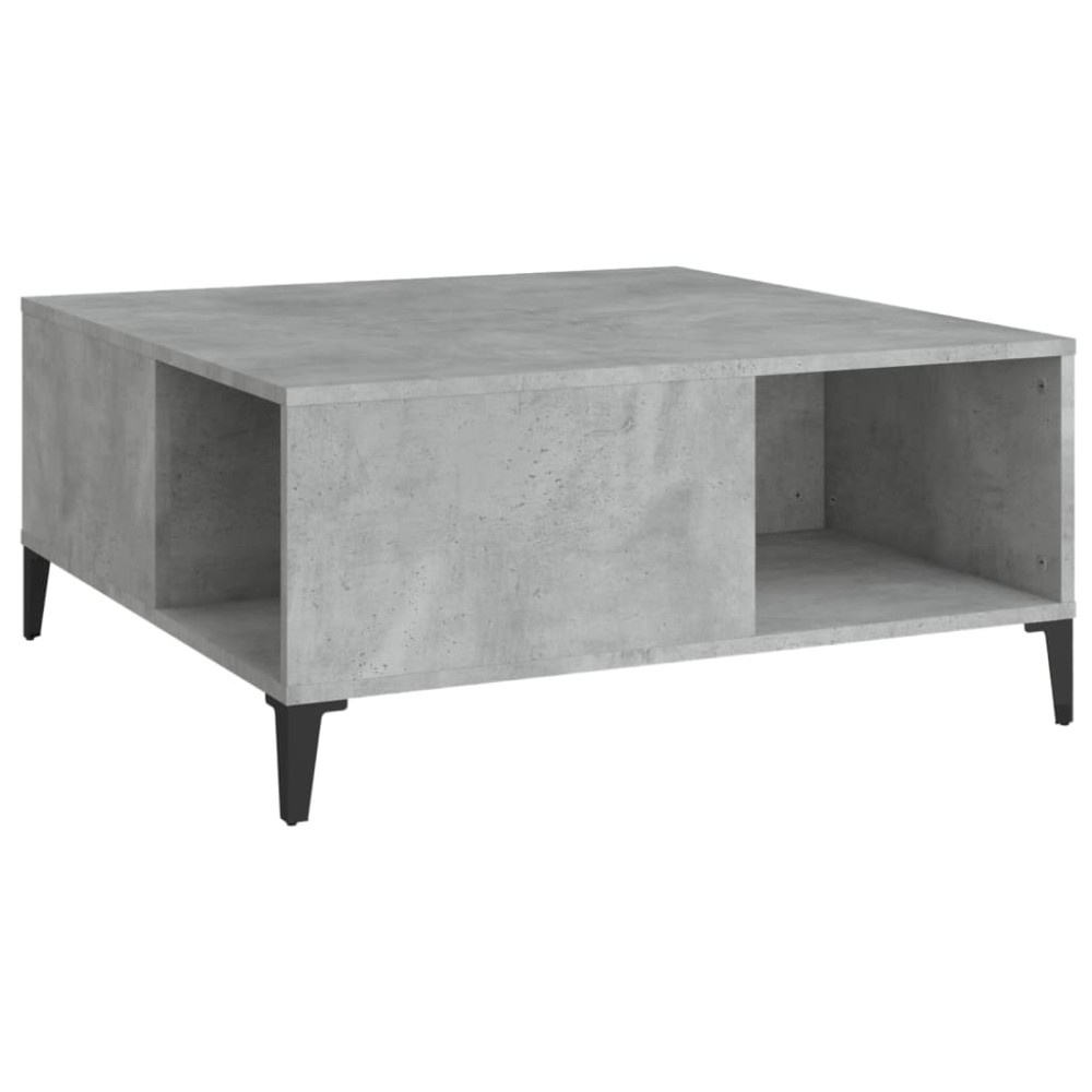 vidaXL Măsuță de cafea, gri beton, 80x80x36,5 cm, lemn prelucrat