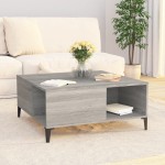 vidaXL Măsuță de cafea, gri sonoma, 80x80x36,5 cm, lemn prelucrat vidaXL Măsuță de cafea, gri sonoma, 80x80x36,5 cm, lemn prelucrat