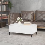 vidaXL Măsuță de cafea, alb, 90x50x36,5 cm, lemn prelucrat vidaXL Măsuță de cafea, alb, 90x50x36,5 cm, lemn prelucrat
