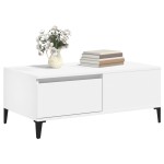 vidaXL Măsuță de cafea, alb, 90x50x36,5 cm, lemn prelucrat vidaXL Măsuță de cafea, alb, 90x50x36,5 cm, lemn prelucrat