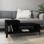 vidaXL Măsuță de cafea, negru, 100x50x45 cm, lemn prelucrat vidaXL Măsuță de cafea, negru, 100x50x45 cm, lemn prelucrat