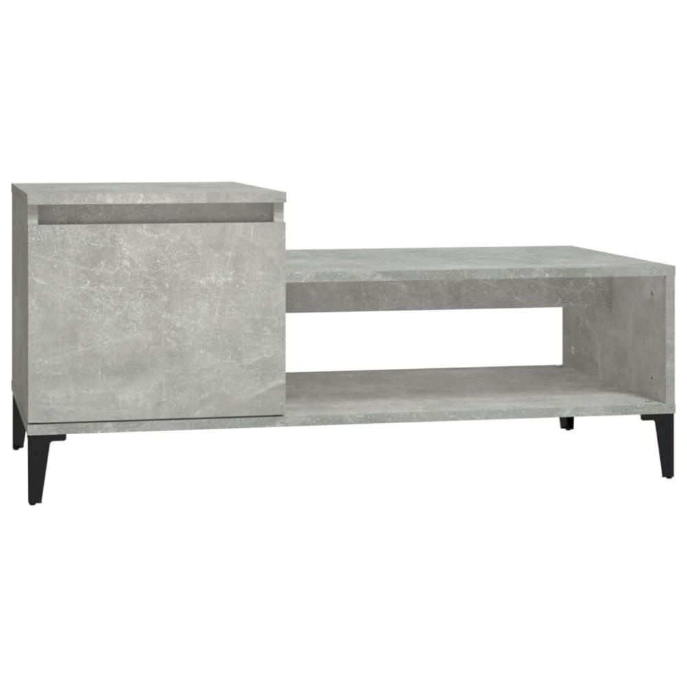vidaXL Măsuță de cafea, gri beton, 100x50x45 cm, lemn prelucrat