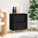 vidaXL Servantă, negru, 60x35x70 cm, lemn prelucrat