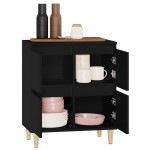 vidaXL Servantă, negru, 60x35x70 cm, lemn prelucrat