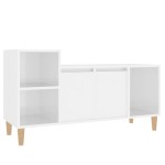vidaXL Comodă TV, alb extralucios, 100x35x55 cm, lemn prelucrat