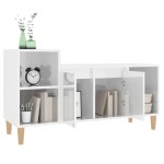 vidaXL Comodă TV, alb extralucios, 100x35x55 cm, lemn prelucrat
