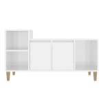 vidaXL Comodă TV, alb extralucios, 100x35x55 cm, lemn prelucrat