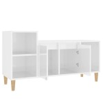 vidaXL Comodă TV, alb extralucios, 100x35x55 cm, lemn prelucrat