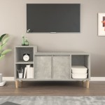 vidaXL Comodă TV, gri beton, 100x35x55 cm, lemn prelucrat vidaXL Comodă TV, gri beton, 100x35x55 cm, lemn prelucrat