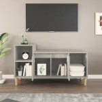 vidaXL Comodă TV, gri beton, 100x35x55 cm, lemn prelucrat vidaXL Comodă TV, gri beton, 100x35x55 cm, lemn prelucrat