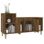 vidaXL Comodă TV, stejar fumuriu, 100x35x55 cm, lemn prelucrat vidaXL Comodă TV, stejar fumuriu, 100x35x55 cm, lemn prelucrat