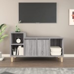 vidaXL Comodă TV, gri sonoma, 100x35x55 cm, lemn prelucrat vidaXL Comodă TV, gri sonoma, 100x35x55 cm, lemn prelucrat