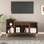 vidaXL Comodă TV, stejar maro, 100x35x55 cm, lemn prelucrat