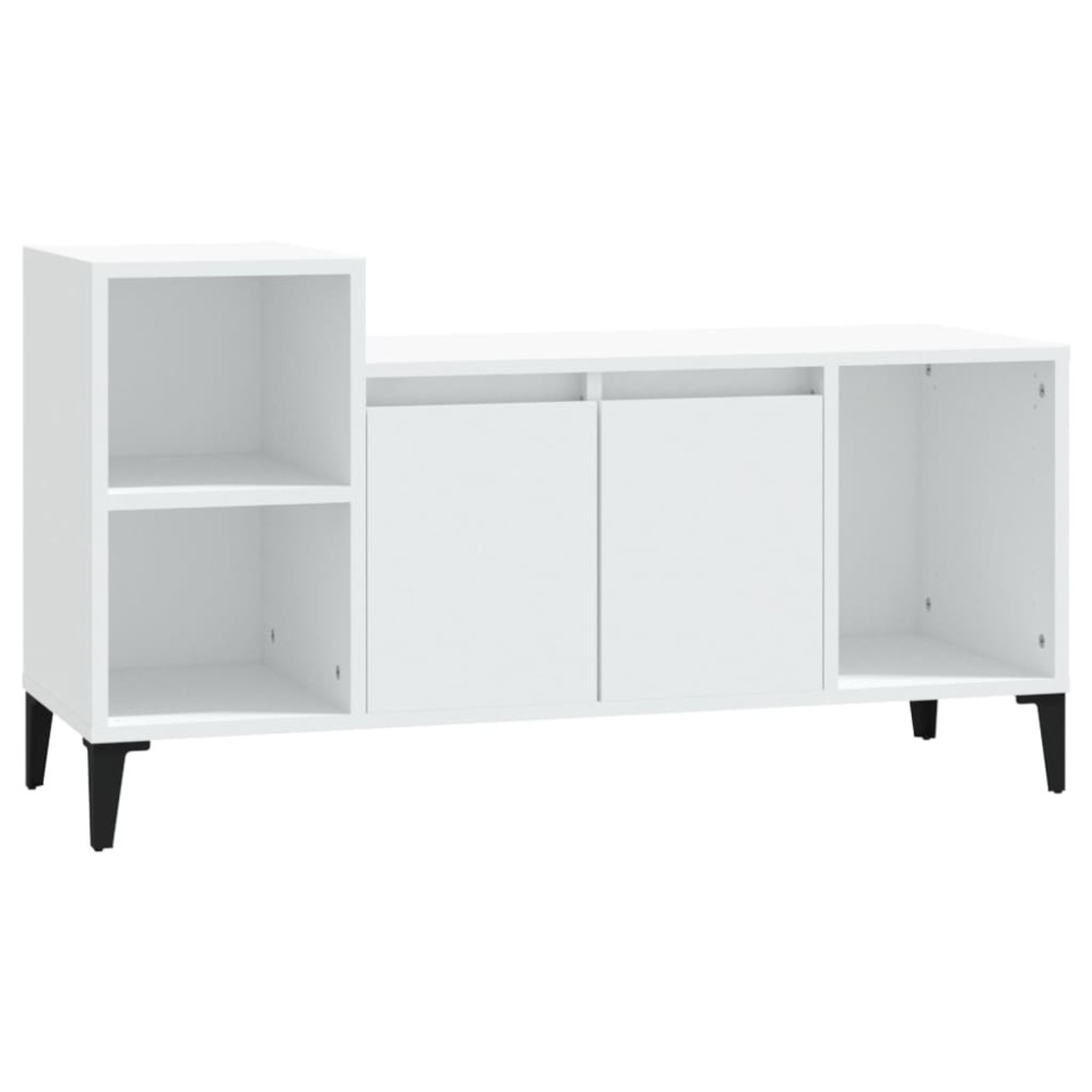 vidaXL Comodă TV, alb, 100x35x55 cm, lemn prelucrat