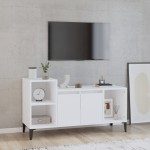 vidaXL Comodă TV, alb, 100x35x55 cm, lemn prelucrat vidaXL Comodă TV, alb, 100x35x55 cm, lemn prelucrat