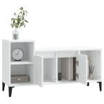 vidaXL Comodă TV, alb, 100x35x55 cm, lemn prelucrat vidaXL Comodă TV, alb, 100x35x55 cm, lemn prelucrat