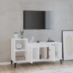 vidaXL Comodă TV, alb extralucios, 100x35x55 cm, lemn prelucrat