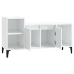 vidaXL Comodă TV, alb extralucios, 100x35x55 cm, lemn prelucrat