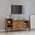 vidaXL Comodă TV, stejar fumuriu, 100x35x55 cm, lemn prelucrat vidaXL Comodă TV, stejar fumuriu, 100x35x55 cm, lemn prelucrat