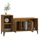 vidaXL Comodă TV, stejar fumuriu, 100x35x55 cm, lemn prelucrat vidaXL Comodă TV, stejar fumuriu, 100x35x55 cm, lemn prelucrat