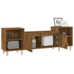 vidaXL Comodă TV, stejar fumuriu, 160x35x55 cm, lemn prelucrat