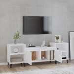 vidaXL Comodă TV, alb, 160x35x55 cm, lemn prelucrat vidaXL Comodă TV, alb, 160x35x55 cm, lemn prelucrat