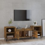 vidaXL Comodă TV, stejar fumuriu, 160x35x55 cm, lemn prelucrat