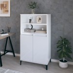 vidaXL Dulap înalt, alb extralucios, 60x36x110 cm, lemn compozit vidaXL Dulap înalt, alb extralucios, 60x36x110 cm, lemn compozit