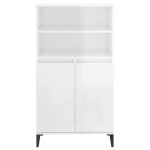 vidaXL Dulap înalt, alb extralucios, 60x36x110 cm, lemn compozit vidaXL Dulap înalt, alb extralucios, 60x36x110 cm, lemn compozit