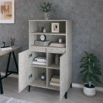 vidaXL Dulap înalt, gri beton, 60x36x110 cm, lemn compozit vidaXL Dulap înalt, gri beton, 60x36x110 cm, lemn compozit