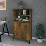 vidaXL Dulap înalt, stejar fumuriu, 60x36x110 cm, lemn prelucrat