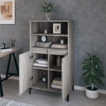 vidaXL Dulap înalt, gri sonoma, 60x36x110 cm, lemn prelucrat