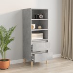 vidaXL Dulap înalt, gri beton, 40x36x110 cm, lemn compozit
