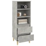 vidaXL Dulap înalt, gri beton, 40x36x110 cm, lemn compozit
