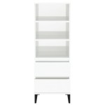 vidaXL Dulap înalt, alb extralucios, 40x36x110 cm, lemn compozit vidaXL Dulap înalt, alb extralucios, 40x36x110 cm, lemn compozit