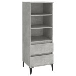 vidaXL Dulap înalt, gri beton, 40x36x110 cm, lemn compozit