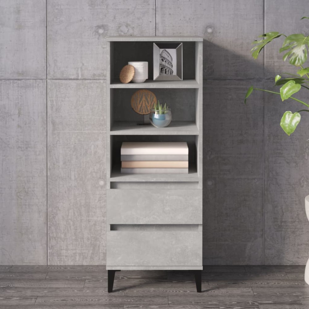 vidaXL Dulap înalt, gri beton, 40x36x110 cm, lemn compozit