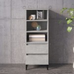 vidaXL Dulap înalt, gri beton, 40x36x110 cm, lemn compozit