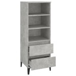 vidaXL Dulap înalt, gri beton, 40x36x110 cm, lemn compozit