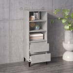 vidaXL Dulap înalt, gri beton, 40x36x110 cm, lemn compozit