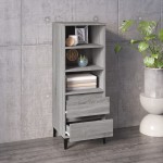 vidaXL Dulap înalt, gri sonoma, 40x36x110 cm, lemn prelucrat