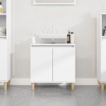 vidaXL Dulap de chiuvetă, alb, 58x33x60 cm, lemn prelucrat vidaXL Dulap de chiuvetă, alb, 58x33x60 cm, lemn prelucrat