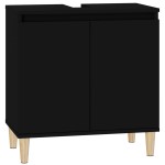 vidaXL Dulap de chiuvetă, negru, 58x33x60 cm, lemn prelucrat vidaXL Dulap de chiuvetă, negru, 58x33x60 cm, lemn prelucrat