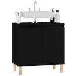 vidaXL Dulap de chiuvetă, negru, 58x33x60 cm, lemn prelucrat vidaXL Dulap de chiuvetă, negru, 58x33x60 cm, lemn prelucrat