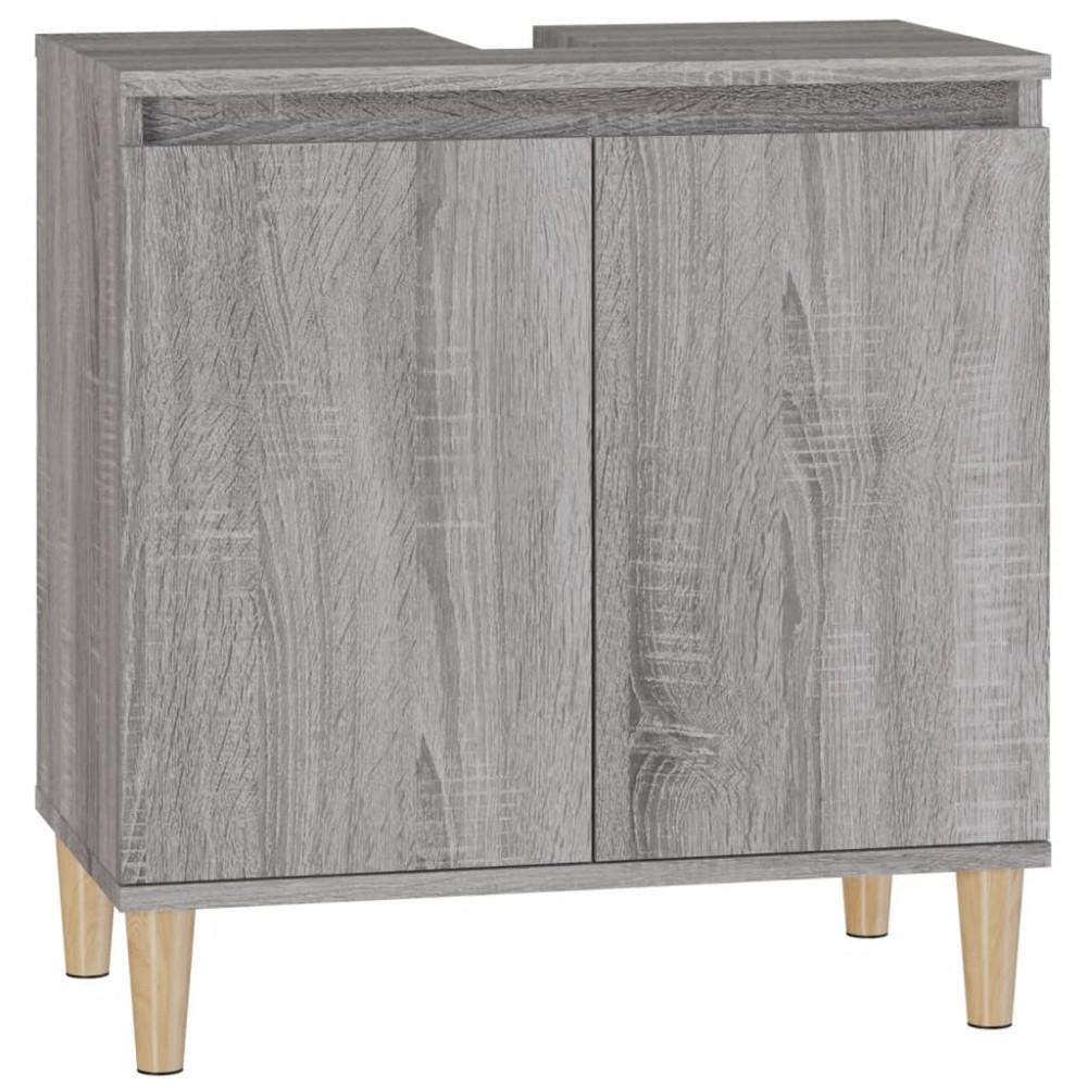 vidaXL Dulap de chiuvetă, gri sonoma, 58x33x60 cm, lemn prelucrat