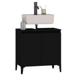 vidaXL Dulap de chiuvetă, negru, 58x33x60 cm, lemn prelucrat vidaXL Dulap de chiuvetă, negru, 58x33x60 cm, lemn prelucrat