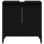 vidaXL Dulap de chiuvetă, negru, 58x33x60 cm, lemn prelucrat vidaXL Dulap de chiuvetă, negru, 58x33x60 cm, lemn prelucrat
