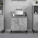 vidaXL Dulap de chiuvetă, gri beton, 58x33x60 cm, lemn prelucrat vidaXL Dulap de chiuvetă, gri beton, 58x33x60 cm, lemn prelucrat