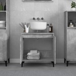 vidaXL Dulap de chiuvetă, gri beton, 58x33x60 cm, lemn prelucrat vidaXL Dulap de chiuvetă, gri beton, 58x33x60 cm, lemn prelucrat