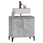 vidaXL Dulap de chiuvetă, gri beton, 58x33x60 cm, lemn prelucrat vidaXL Dulap de chiuvetă, gri beton, 58x33x60 cm, lemn prelucrat